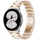 For Galaxy Watch 4 40 / 44mm Interbead Resin Metal Watch Band(Rose Gold White) - 1