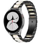 For Galaxy Watch 4 40 / 44mm Interbead Resin Metal Watch Band(Black White) - 1