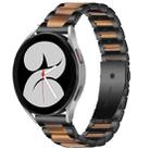 For Galaxy Watch 4 40 / 44mm Interbead Resin Metal Watch Band(Black Brown) - 1