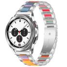 For Galaxy Watch 4 Classic 42 / 46mm Interbead Resin Metal Watch Band(Silver Rainbow) - 1