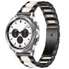 For Galaxy Watch 4 Classic 42 / 46mm Interbead Resin Metal Watch Band(Black White) - 1