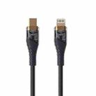 PD30W USB-C / Type-C to 8 Pin Transparent 3A Fast Charging Data Cable, Length: 1m(Black) - 1