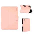 For iPad 10th Gen 10.9 2022 ENKAY TPU Back Cover Smart Leather Tablet Case with Pen Slot & Holder(Pink) - 1