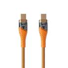 65W USB-C / Type-C to Type-C Transparent Fast Charging Data Cable, Length: 1m(Orange) - 1