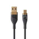 4A USB to Type-C Transparent Fast Charging Data Cable, Length: 1m(Black) - 1