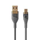 4A USB to Type-C Transparent Fast Charging Data Cable, Length: 1m(Grey) - 1