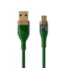 4A USB to Type-C Transparent Fast Charging Data Cable, Length: 1m(Green) - 1