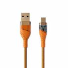4A USB to Type-C Transparent Fast Charging Data Cable, Length: 1m(Orange) - 1