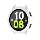 For Samsung Galaxy Watch4/5 44mm ENKAY Hat-Prince Waterproof Full Coverage PC Frame + 9H Tempered Glass Case(White) - 1