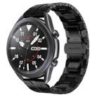 For Samsung Galaxy watch3 45mm Armor Stainless Steel Metal Watch Band(Black) - 1