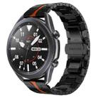 For Samsung Galaxy watch3 45mm Armor Stainless Steel Metal Watch Band(Black+Red) - 1