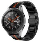 For Samsung Galaxy watch 46mm Armor Stainless Steel Metal Watch Band(Black+Red) - 1