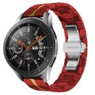 For Samsung Galaxy watch 46mm Armor Stainless Steel Metal Watch Band(Red+Gold) - 1