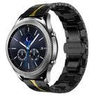 For Samsung Gear S3 Classic Armor Stainless Steel Metal Watch Band(Black+Gold) - 1