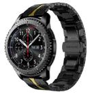 For Samsung Gear S3 Frontier Armor Stainless Steel Metal Watch Band(Black+Gold) - 1