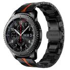 For Samsung Gear S3 Frontier Armor Stainless Steel Metal Watch Band(Black+Red) - 1