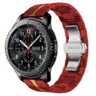 For Samsung Gear S3 Frontier Armor Stainless Steel Metal Watch Band(Red+Gold) - 1