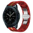 For Samsung Galaxy watch 42mm Armor Stainless Steel Metal Watch Band(Red+Gold) - 1