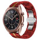 For Samsung Galaxy Watch3 41mm Armor Stainless Steel Metal Watch Band(Red+Gold) - 1