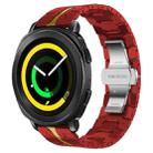 For Samsung Galaxy Gear Sport Armor Stainless Steel Metal Watch Band(Red+Gold) - 1