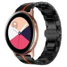 For Samsung Galaxy Watch Active Armor Stainless Steel Metal Watch Band(Black+Red) - 1