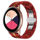 For Samsung Galaxy Watch Active Armor Stainless Steel Metal Watch Band(Red+Gold) - 1