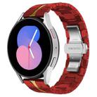 For Samsung Galaxy Watch5 / Watch5 Pro Armor Stainless Steel Metal Watch Band(Red+Gold) - 1