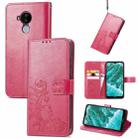 For Nokia C30 Four-leaf Clasp Embossed Leather Phone Case(Magenta) - 1