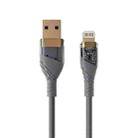 2.4A USB to 8 Pin Transparent Fast Charging Data Cable, Length: 1m(Grey) - 1