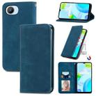 For Realme C30 Retro Skin Feel Magnetic Flip Leather Phone Case(Blue) - 1