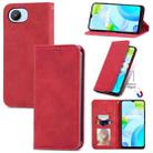 For Realme C30 Retro Skin Feel Magnetic Flip Leather Phone Case(Red) - 1