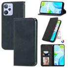 For Realme C31 Retro Skin Feel Magnetic Flip Leather Phone Case(Black) - 1