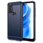For Motorola Moto G Power 2020 Brushed Texture Carbon Fiber TPU Phone Case(Blue) - 1