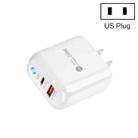 PD04 PD20W Type-C + QC18W USB Mobile Phone Charger with LED Indicator, US Plug(White) - 1