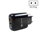 PD04 PD20W Type-C + QC18W USB Mobile Phone Charger with LED Indicator, EU Plug(Black) - 1