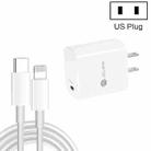 PD11 Single PD3.0 USB-C / Type-C 20W Fast Charger with 1m Type-C to 8 Pin Data Cable, US Plug(White) - 1