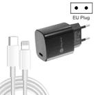PD11 Single PD3.0 USB-C / Type-C 20W Fast Charger with 1m Type-C to 8 Pin Data Cable, EU Plug(Black) - 1