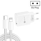 PD11 Single PD3.0 USB-C / Type-C 20W Fast Charger with 1m Type-C to 8 Pin Data Cable, EU Plug(White) - 1