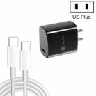 PD11 Single PD3.0 USB-C / Type-C 20W Fast Charger with 1m Type-C to Type-C Data Cable, US Plug(Black) - 1