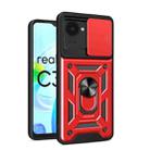 For Realme C30 4G India / Narzo 50i Prime Sliding Camera Cover Design Phone Case(Red) - 1