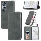 For Honor 70 Retro Skin Feel Magnetic Leather Phone Case(Gray) - 1