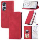 For Honor 70 Retro Skin Feel Magnetic Leather Phone Case(Red) - 1