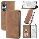 For Honor X7 Retro Skin Feel Magnetic Leather Phone Case(Brown) - 1