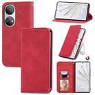 For Honor X7 Retro Skin Feel Magnetic Leather Phone Case(Red) - 1