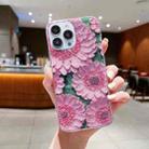 For iPhone 14 Plus Gold Foil Oil Painting Epoxy TPU Phone Case(Purple Chrysanthemum3) - 1