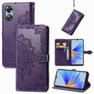 For OPPO  A17 Mandala Flower Embossed Leather Phone Case(Purple) - 1