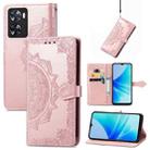 For OPPO  A57 4G Mandala Flower Embossed Leather Phone Case(Rose Gold) - 1