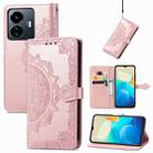 For vivo Y77 5G Global Mandala Flower Embossed Leather Phone Case(Rose Gold) - 1