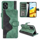 For Xiaomi Poco M5 4G Stitching Horizontal Flip Leather Phone Case(Green) - 1