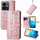For vivo Y77 5G Global Cat and Dog Embossed Leather Phone Case(Rose Gold) - 1